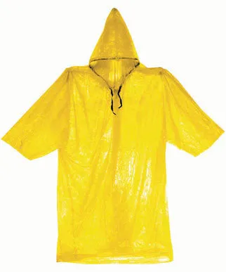 50 Piece Case Pack of Emergency Disposable Poncho Rain Wear Coat Suits Covers