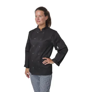 A438-M Whites Vegas Unisex Chefs Jacket Long Sleeve Black M