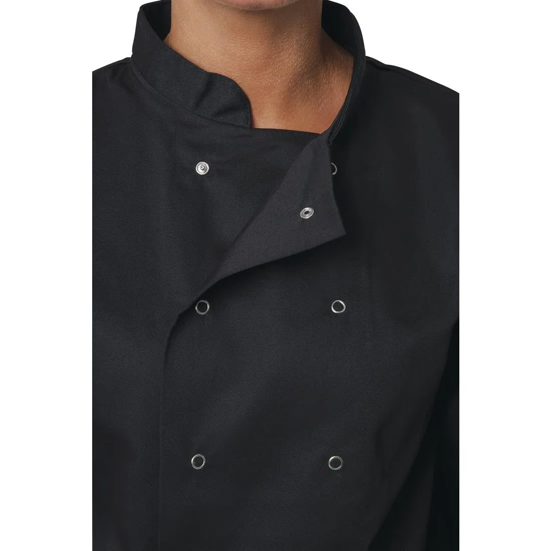 A438-M Whites Vegas Unisex Chefs Jacket Long Sleeve Black M