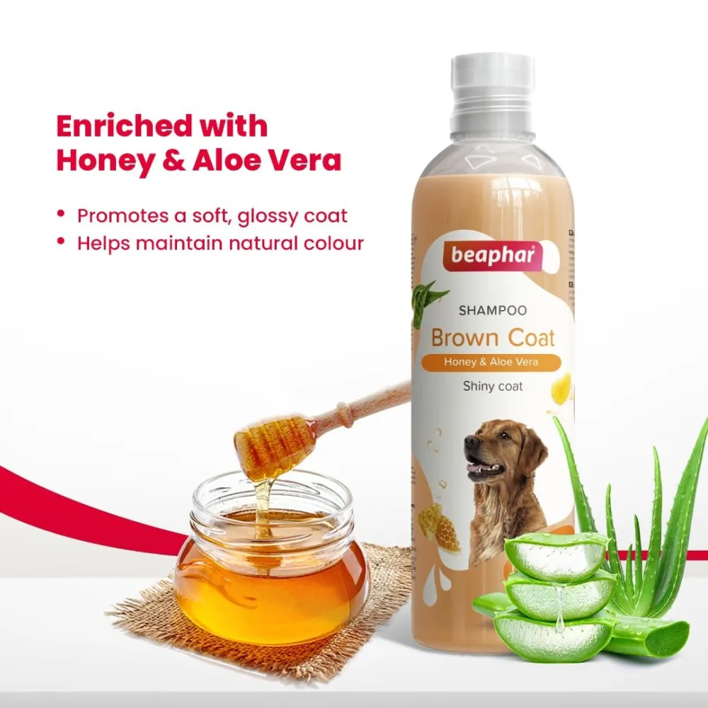 Beaphar Honey & Aloe Vera Herbal Brown Coat Dog Shampoo