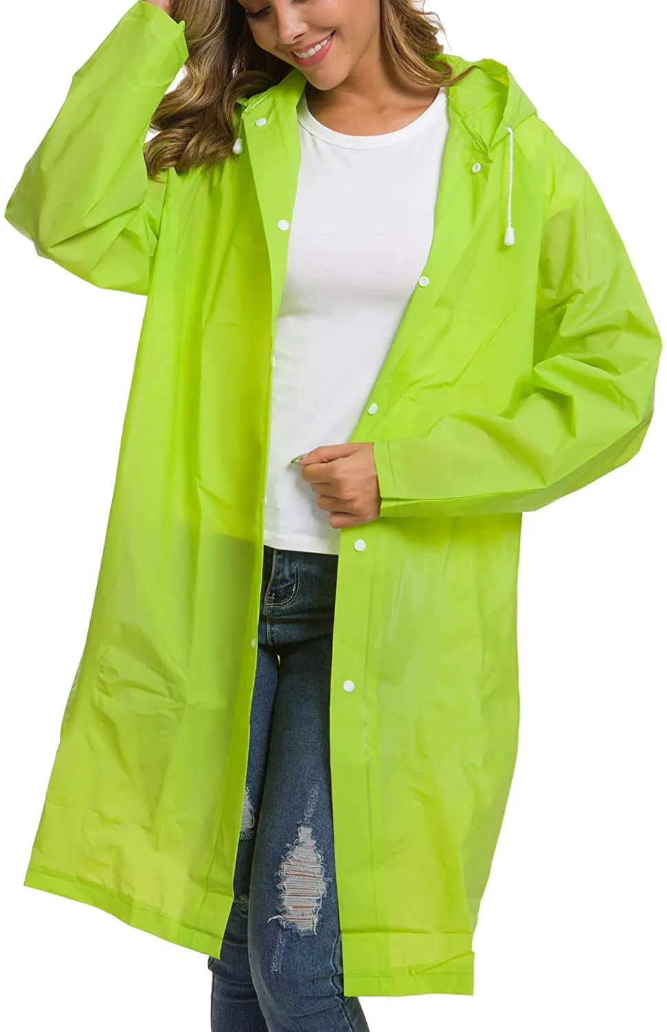 Besshopie Reusable Raincoat EVA Rain Poncho Unisex Men Women Long Rain Cape