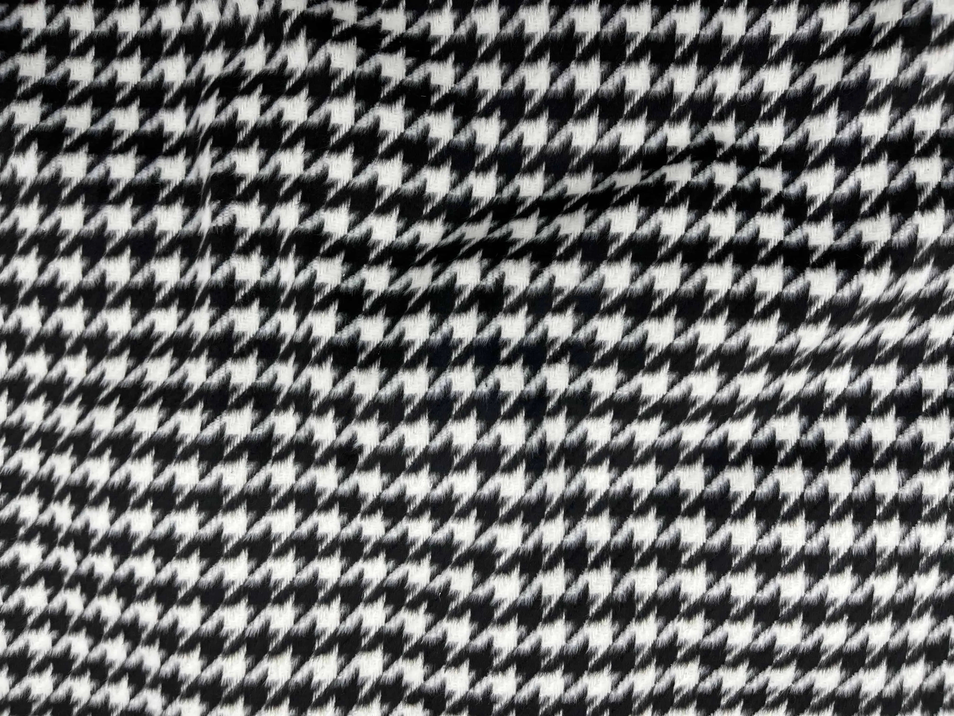 Brushed Houndstooth Wool Blend