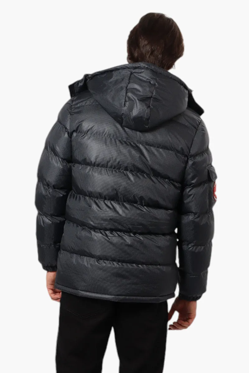 Canada Weather Gear Grid Pattern Bubble Bomber Jacket - Black