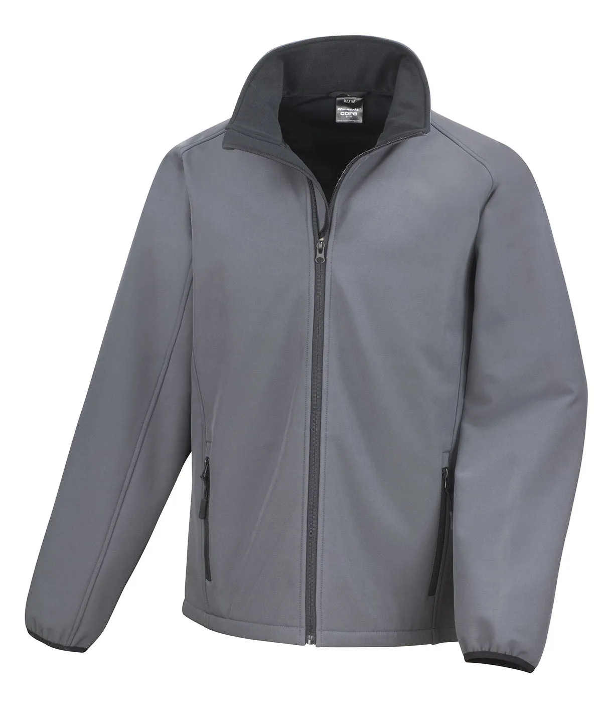 Charcoal/Black - Core printable softshell jacket