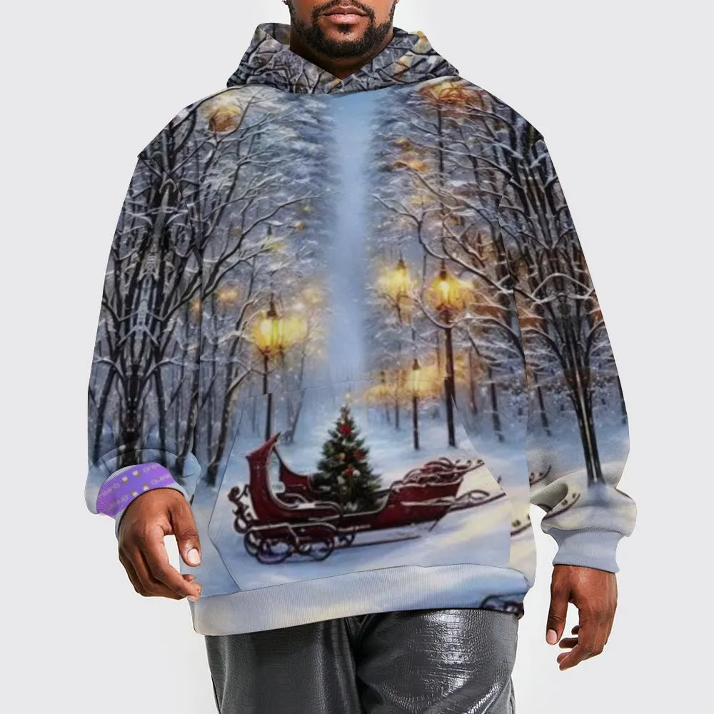 Christmas Festival Winter Snow Graphic Pullover With Kangaroo Pocket Hoodies