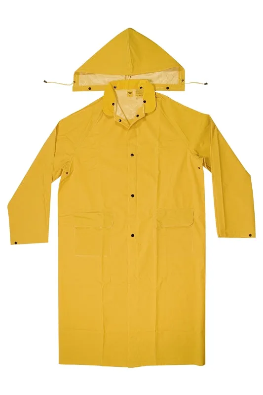 CLC CLIMATE GEAR Series R1052X Protective Coat, 2XL, PVC, Yellow, Detachable Collar, Snap Front Closure :EA: QUANTITY: 1