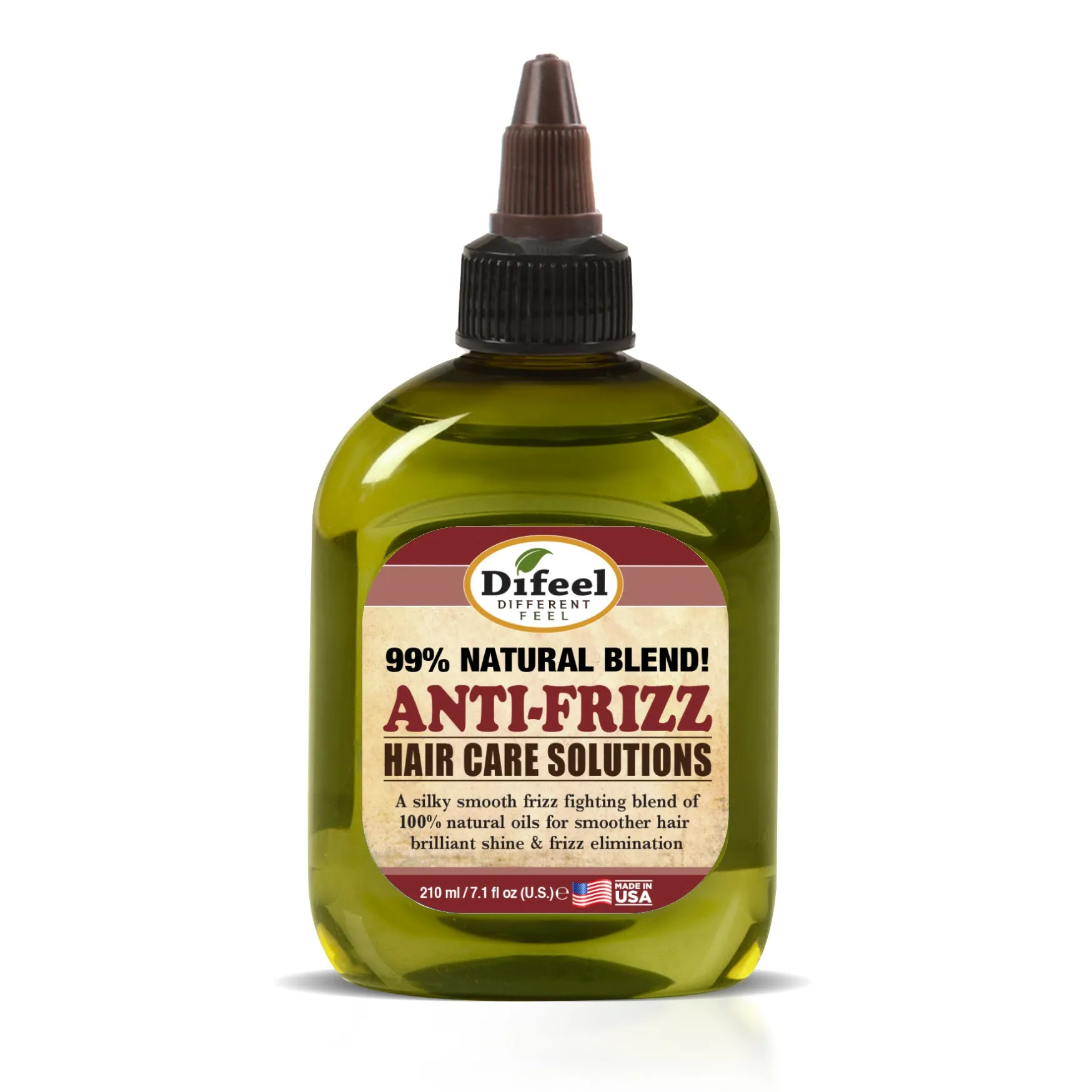 Difeel 99% Natural Hair Care Solutions Anti-frizz Hair Oil 7.1 oz.