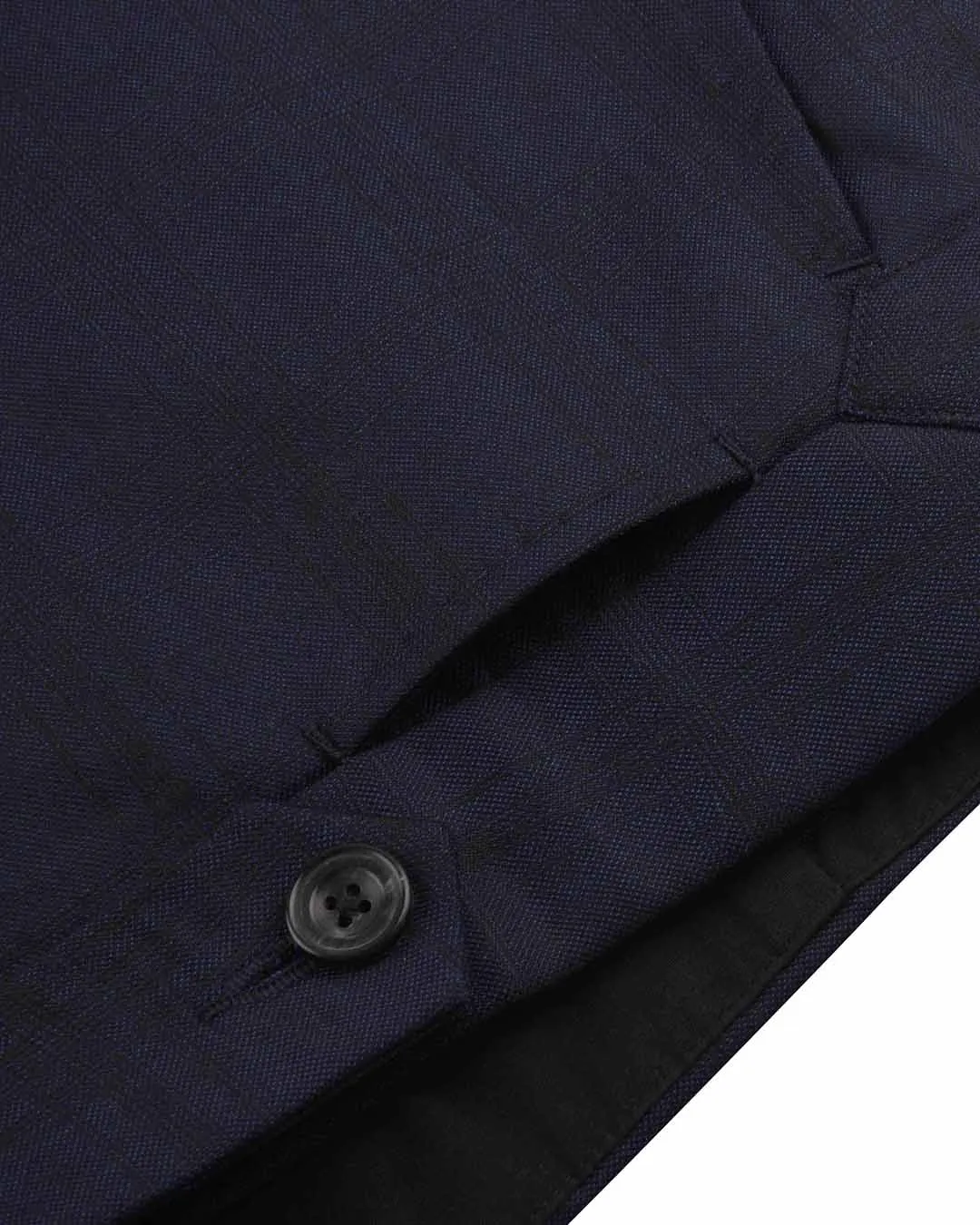 Drago Dark Navy Checks Super 160s Wool