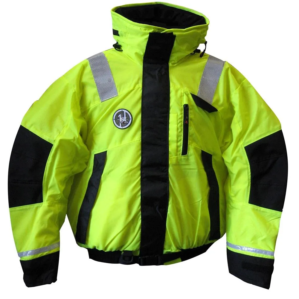 First Watch AB-1100 Flotation Bomber Jacket - Hi-Vis Yellow/Black - XXL [AB-1100-HV-XXL]