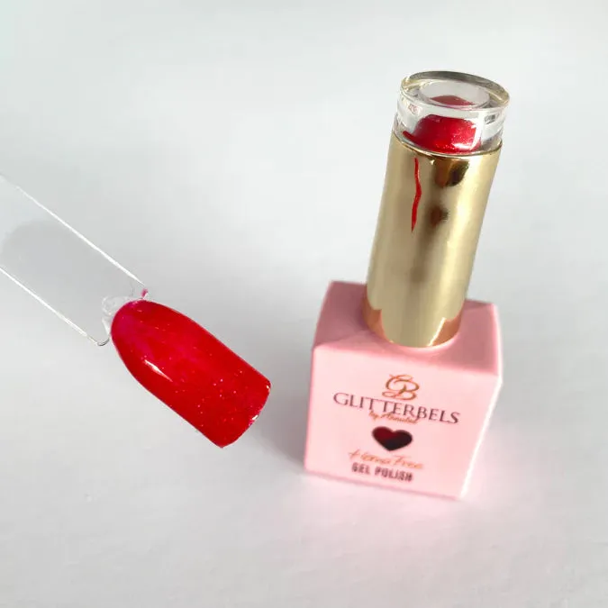 Glitterbels Hema Free Gel Polish Hot Red Sparkle 0.27 fl oz