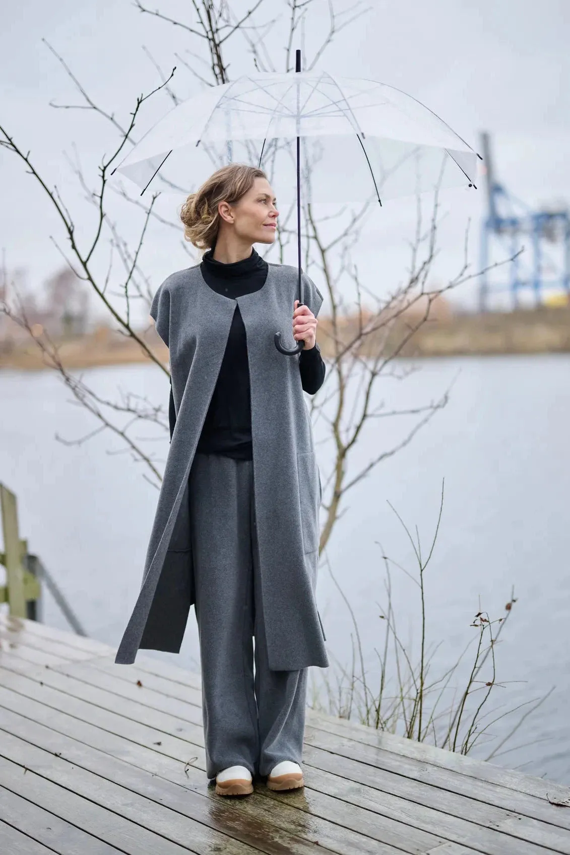 Henriette Steffensen Grey Long Vest