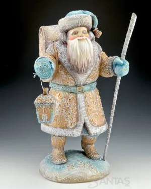 Ice Blue and Gingerbread Toned Russian Santa