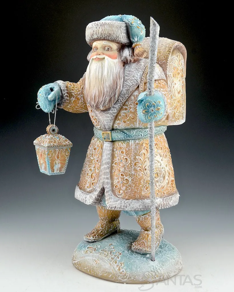 Ice Blue and Gingerbread Toned Russian Santa