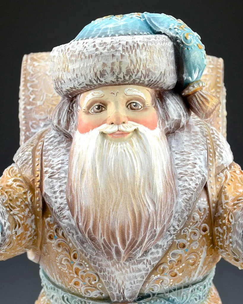 Ice Blue and Gingerbread Toned Russian Santa