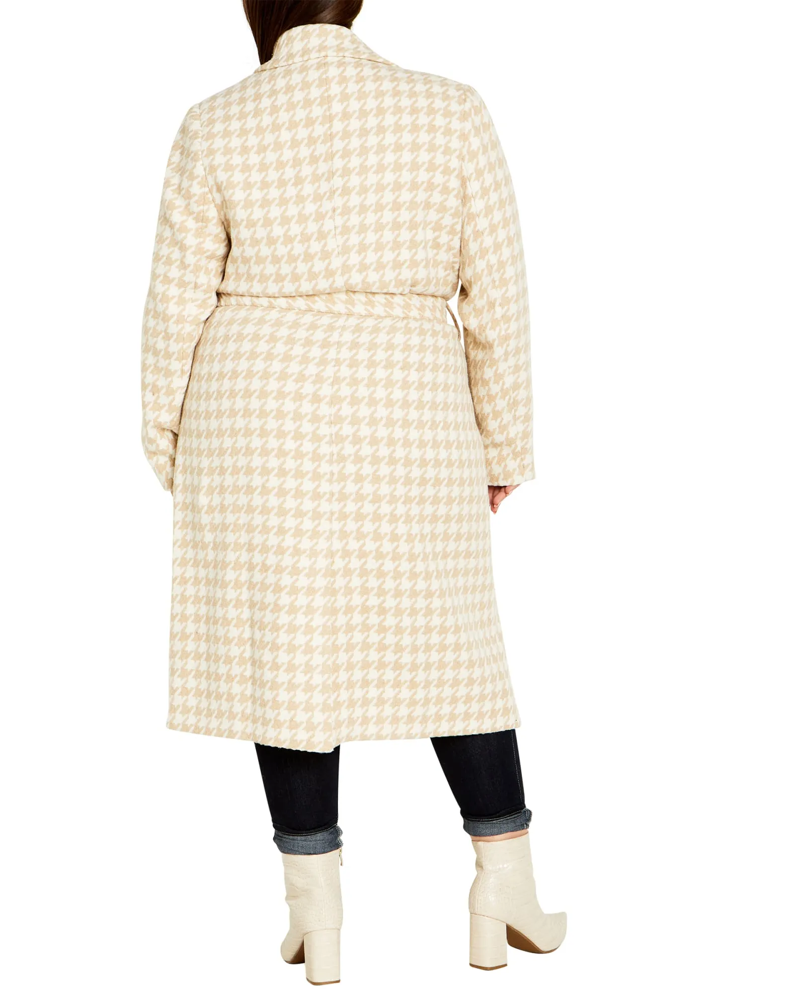 Julissa Houndstooth Coat | Cream Houndstooth