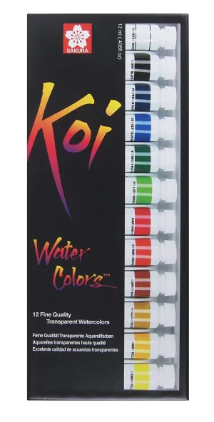 KOI WATERCOLOURS 12 PC TUBE SET