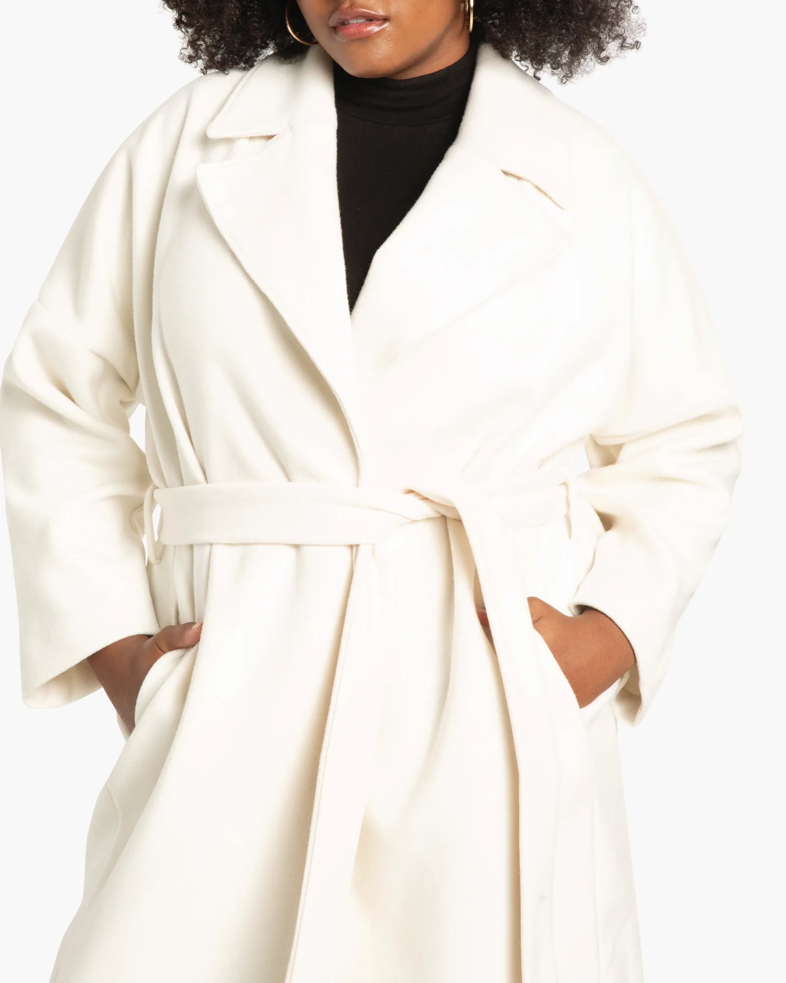 Lory Relaxed Fit Wrap Work Coat | Ivory