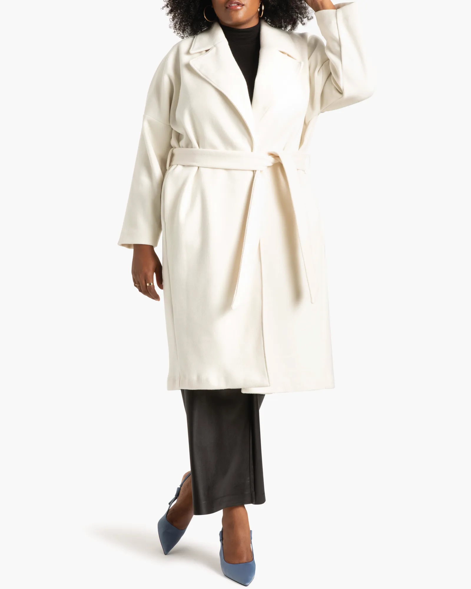 Lory Relaxed Fit Wrap Work Coat | Ivory