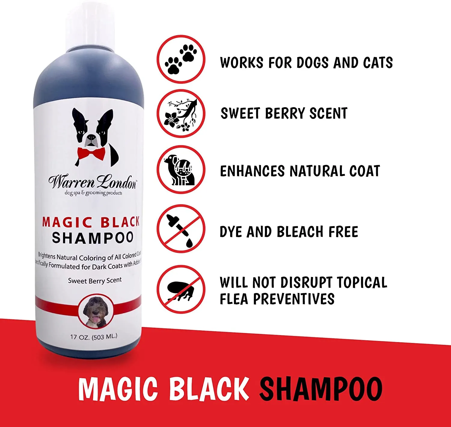 Magic Black Brightening Dog Shampoo - Professional Size