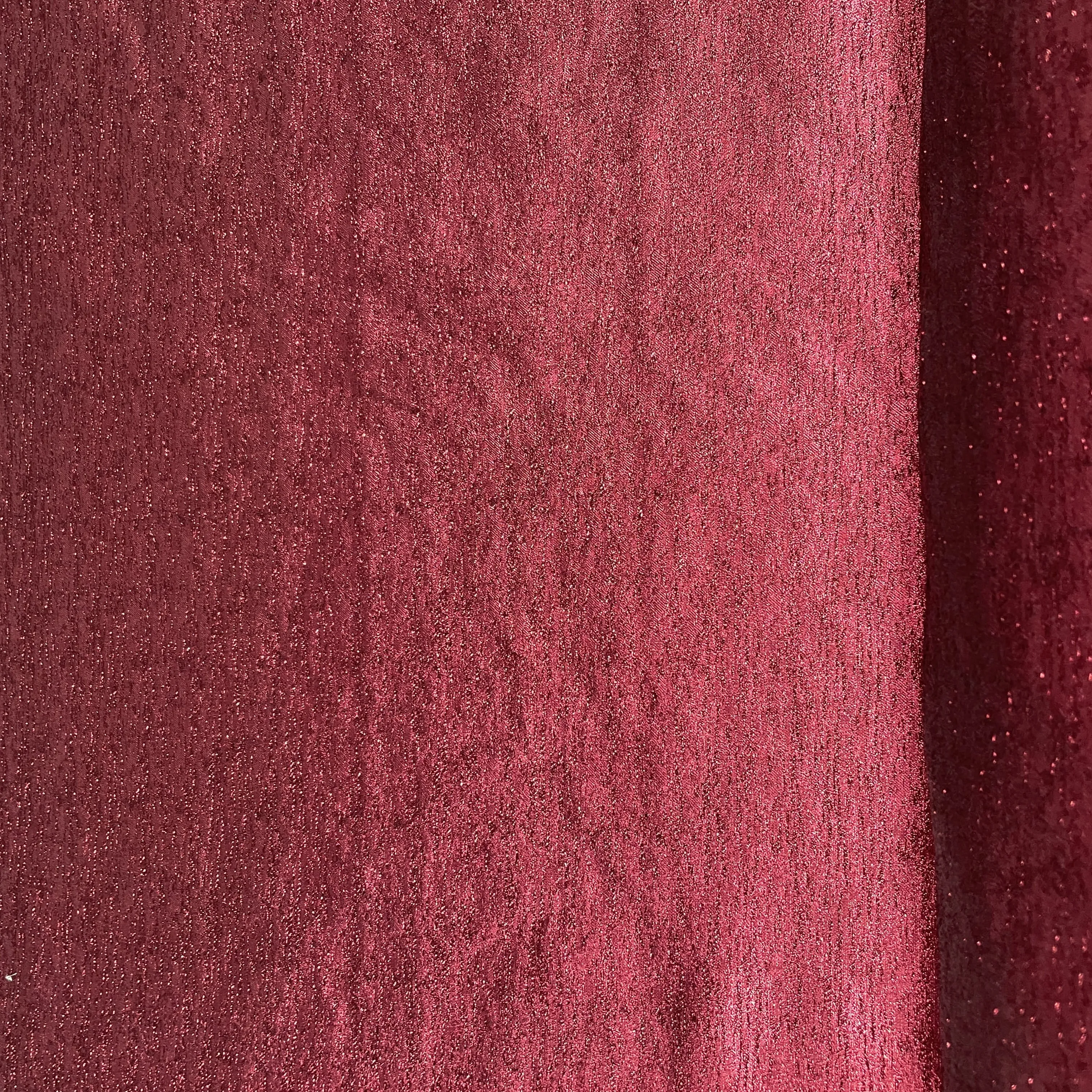 Maroon Solid Shimmer Brocade Jacquard Fabric