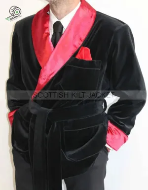 Men's Chic Black Velvet Coats Blazers for Hosting Evening Events