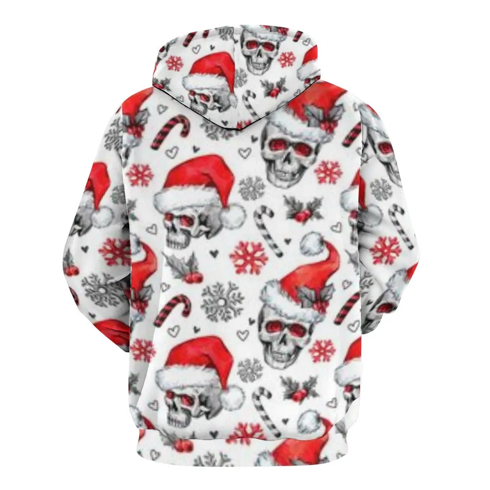 Mens Christmas Festival Hat Graphic Pullover With Kangaroo Pocket Hoodies