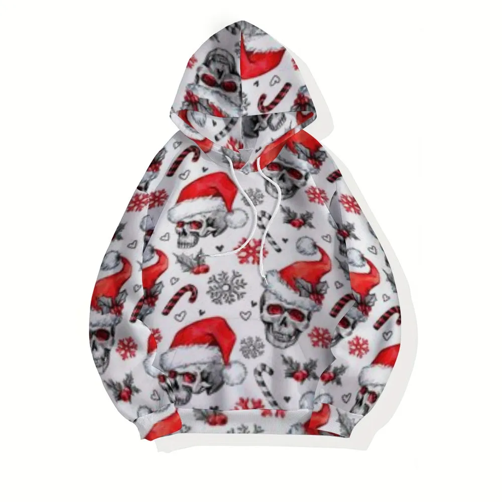 Mens Christmas Festival Hat Graphic Pullover With Kangaroo Pocket Hoodies