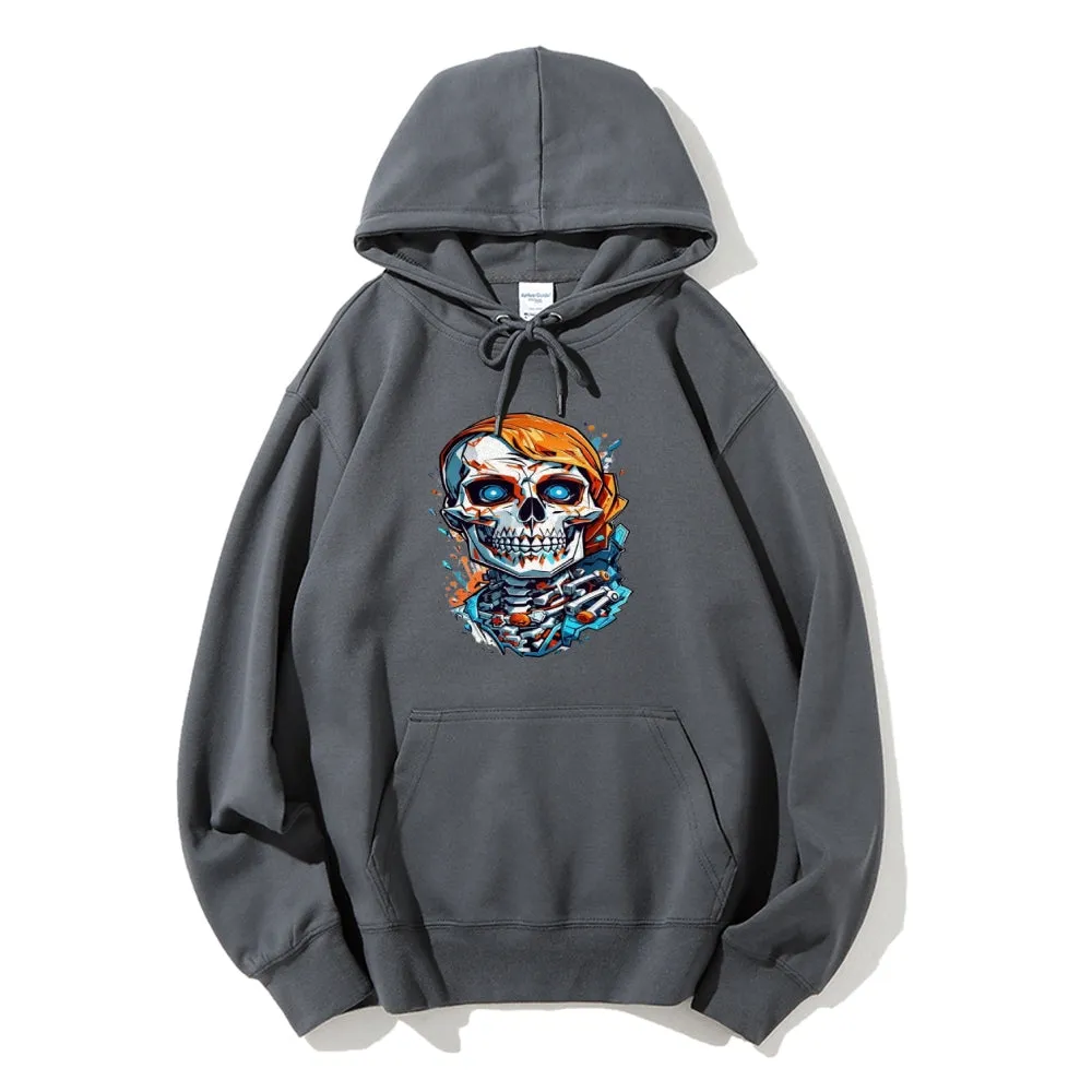 Mens Graffiti Skull Head Graphic Hoodies