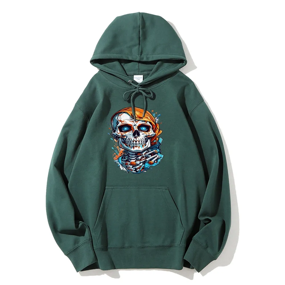 Mens Graffiti Skull Head Graphic Hoodies