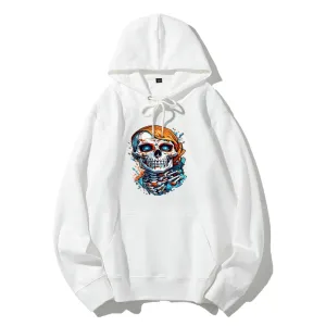 Mens Graffiti Skull Head Graphic Hoodies