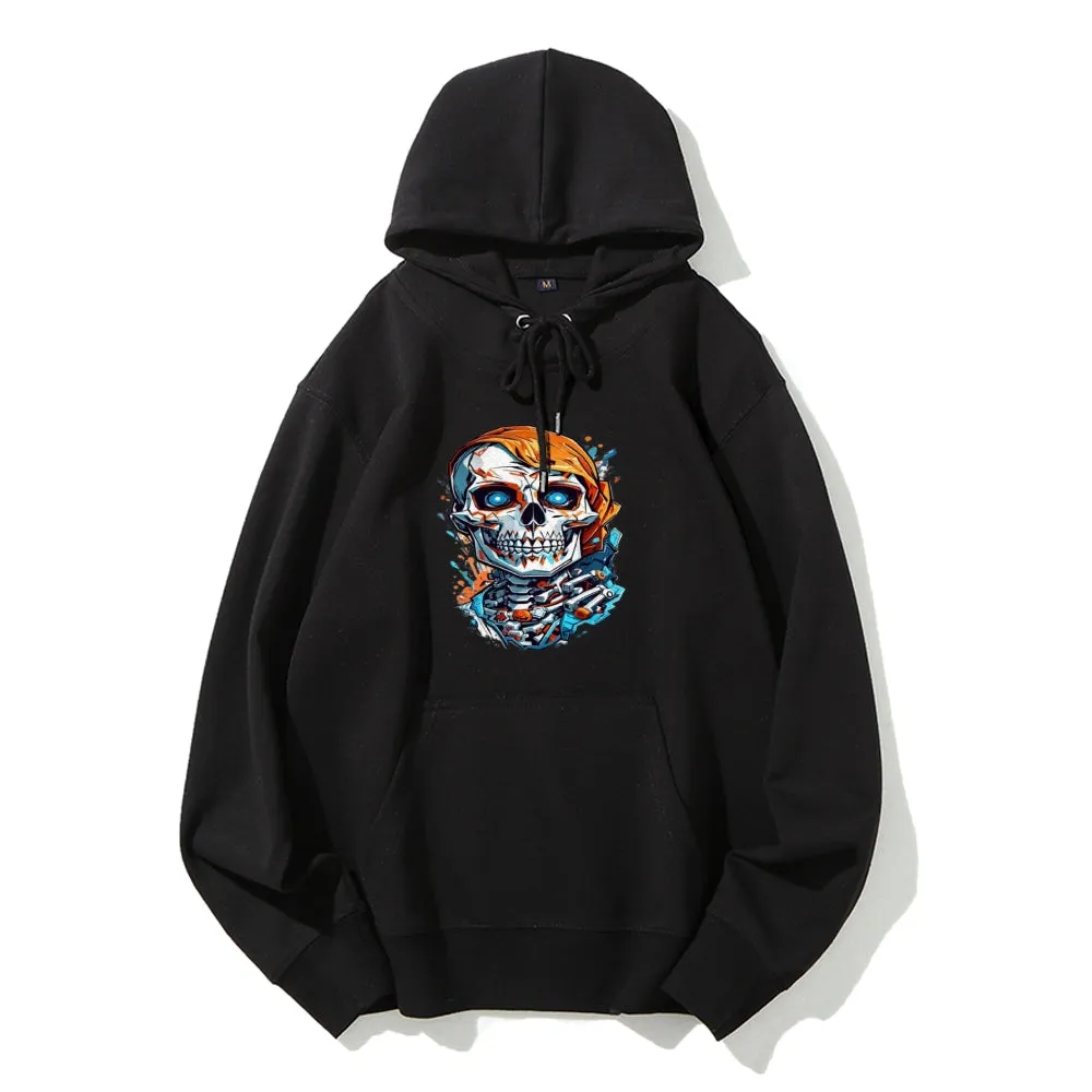 Mens Graffiti Skull Head Graphic Hoodies