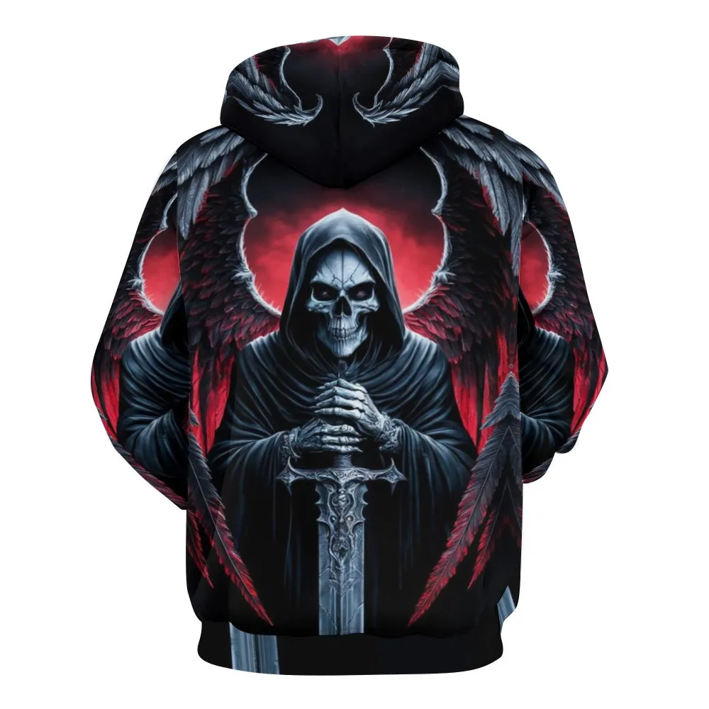 Mens Halloween Angel of Death 3D Print Hoodies