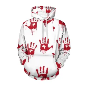 Mens Halloween Blood Hand 3D Print Hoodies