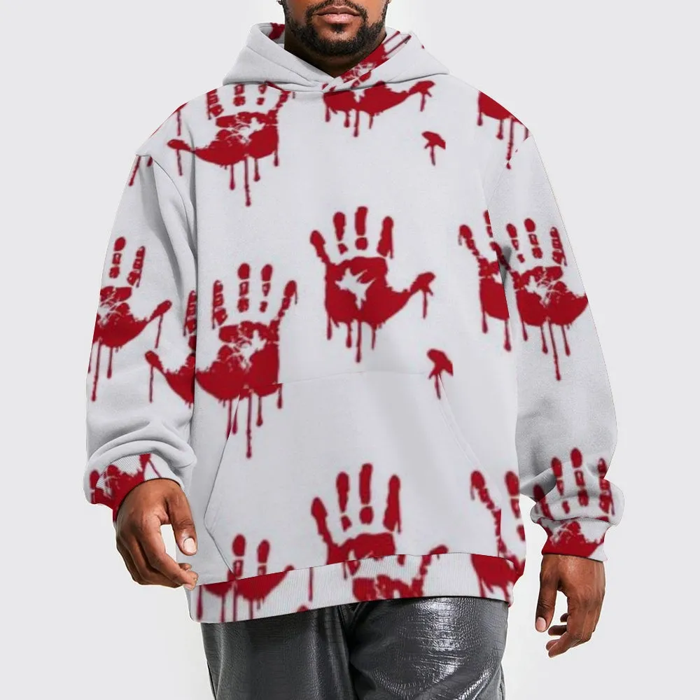 Mens Halloween Blood Hand 3D Print Hoodies