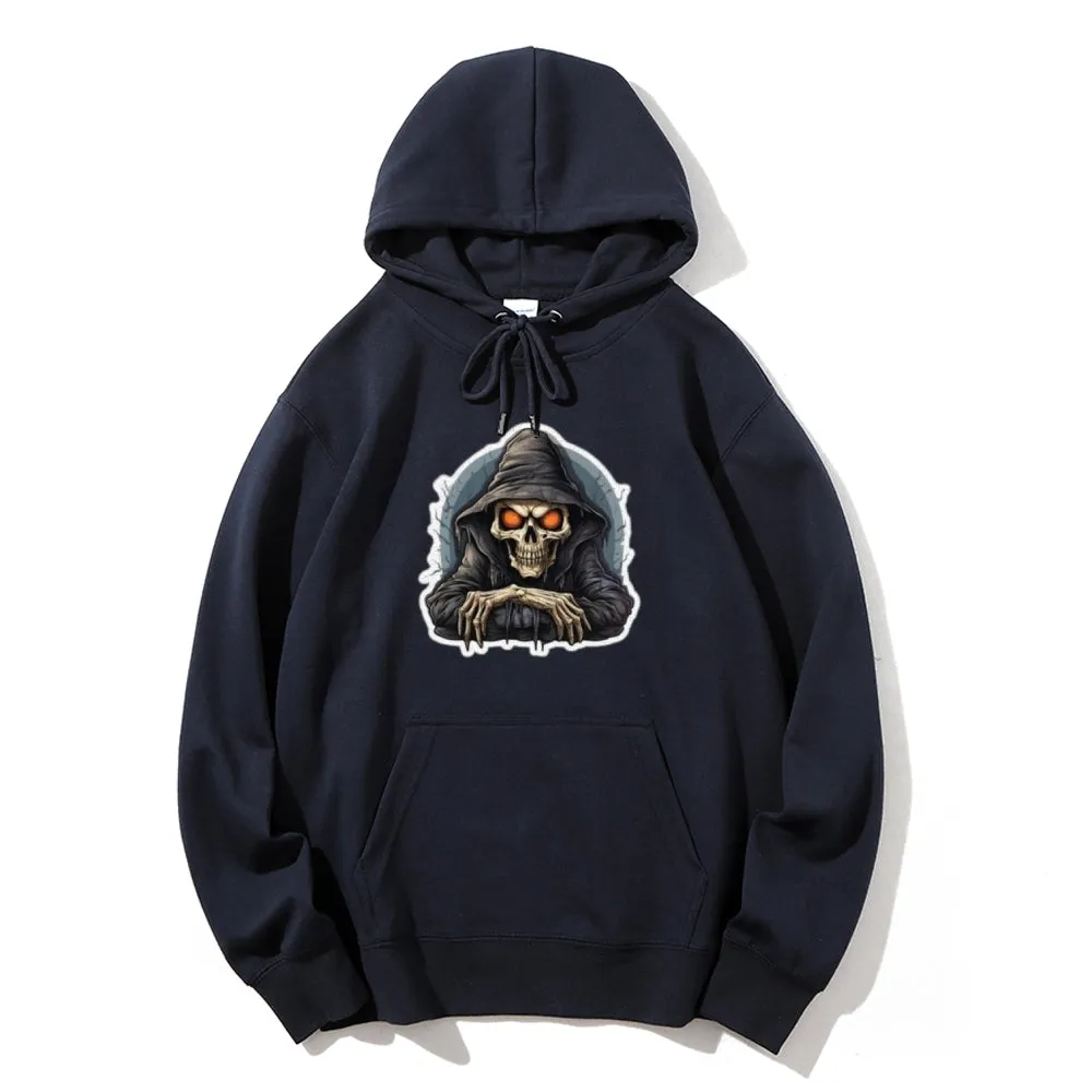 Mens Halloween Grim Reaper Graphic Hoodies