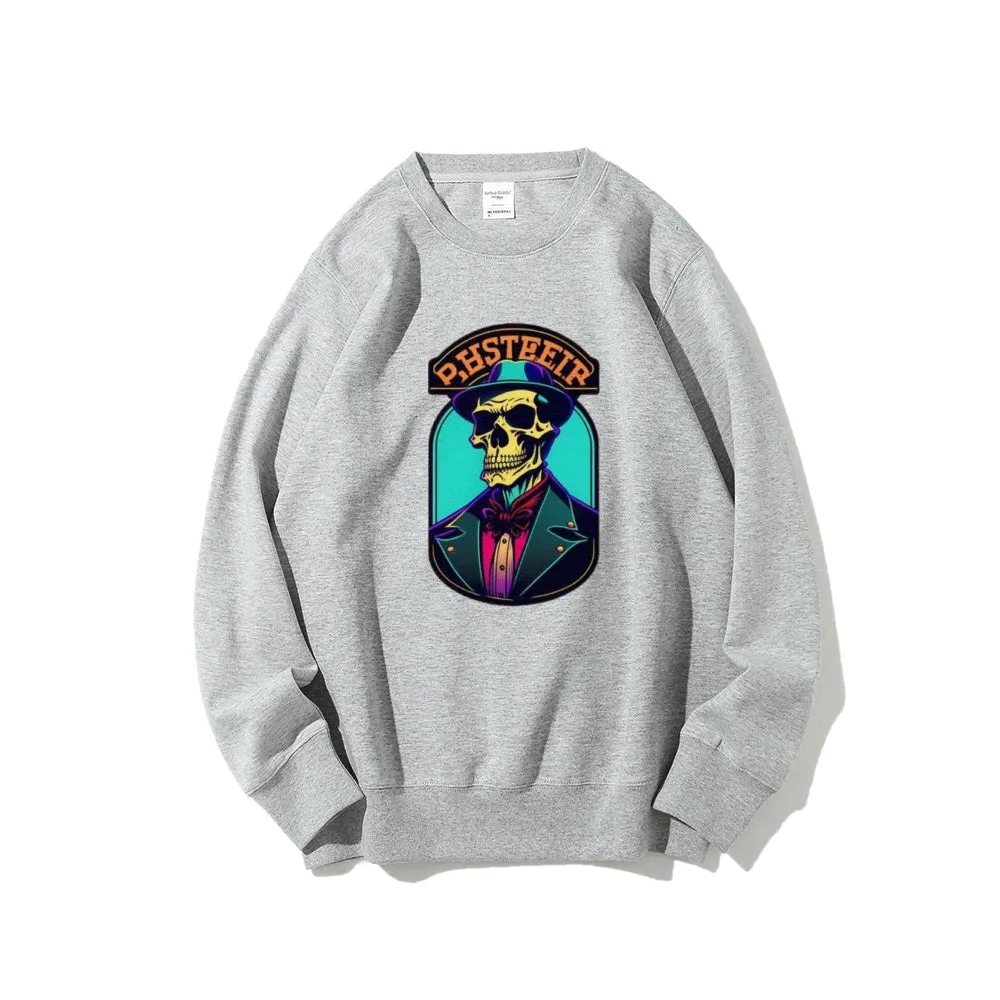 Mens Hipster Skeleton Graphic Sweatshirts