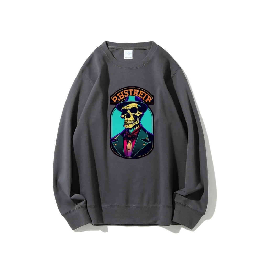 Mens Hipster Skeleton Graphic Sweatshirts