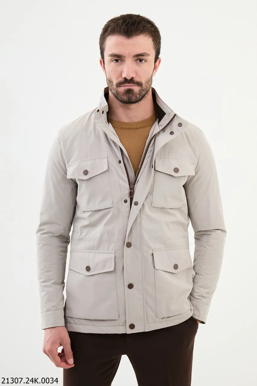 Men's Light Beige Utility Field Jacket