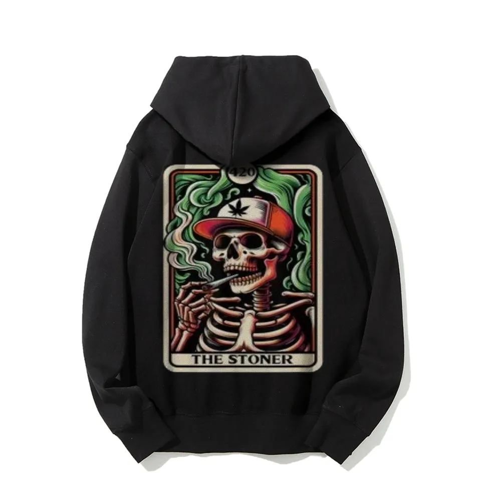 Mens THE STONER Skull Graphic Hoodies