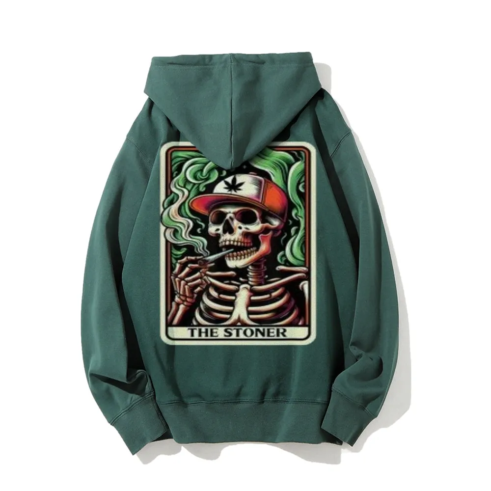 Mens THE STONER Skull Graphic Hoodies