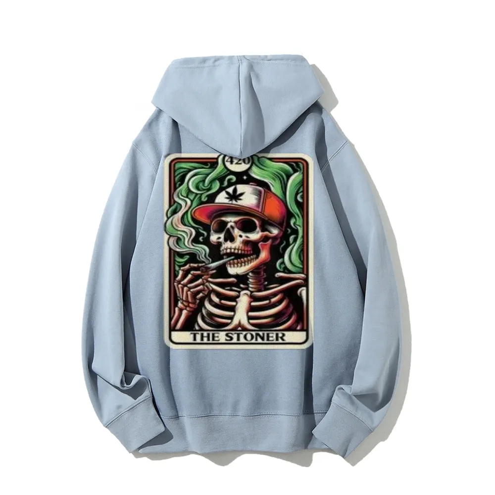 Mens THE STONER Skull Graphic Hoodies