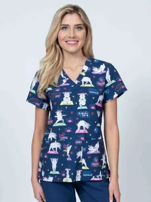 Meraki Sport Women's Print Scrub Top | Baaa-maste