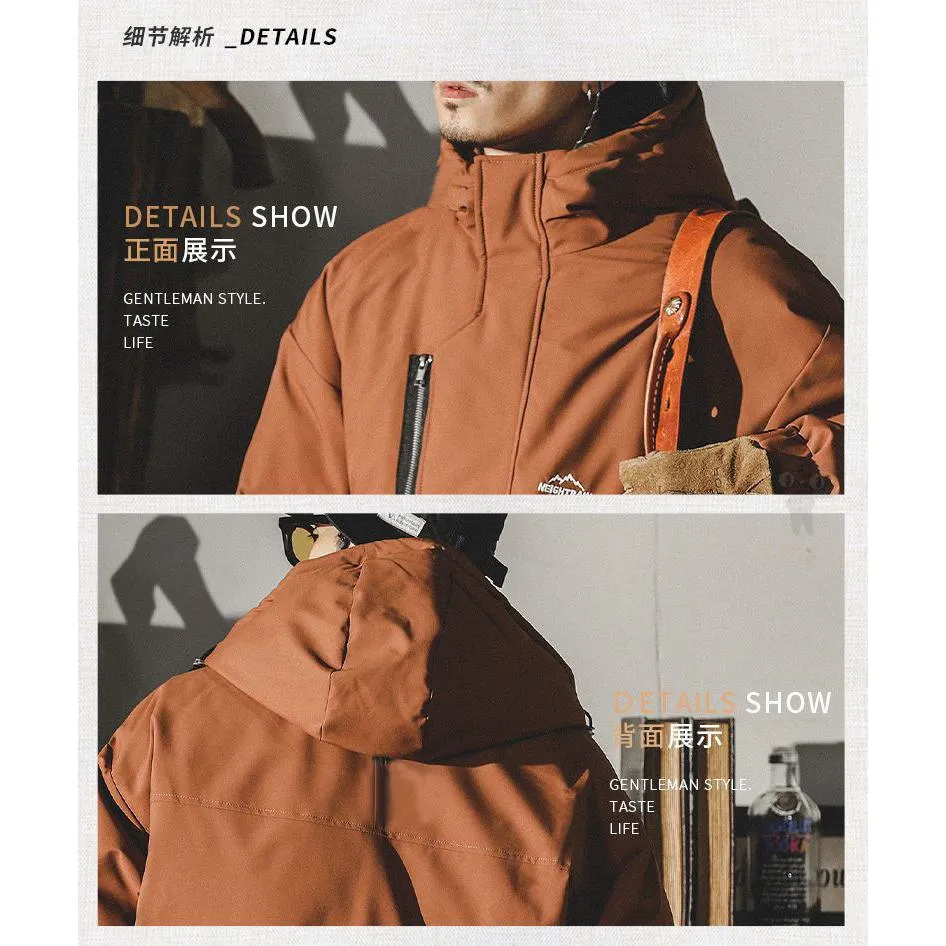 Monochrome Waterproof Warmth Thickened Field Jacket