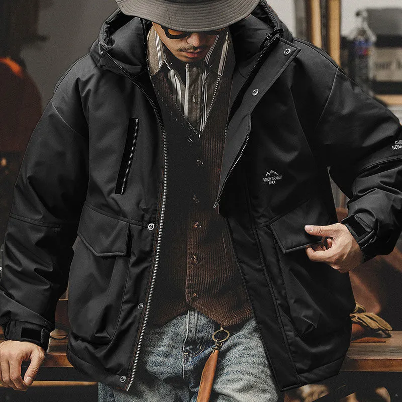 Monochrome Waterproof Warmth Thickened Field Jacket