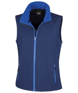 Navy/Royal - Women's printable softshell bodywarmer