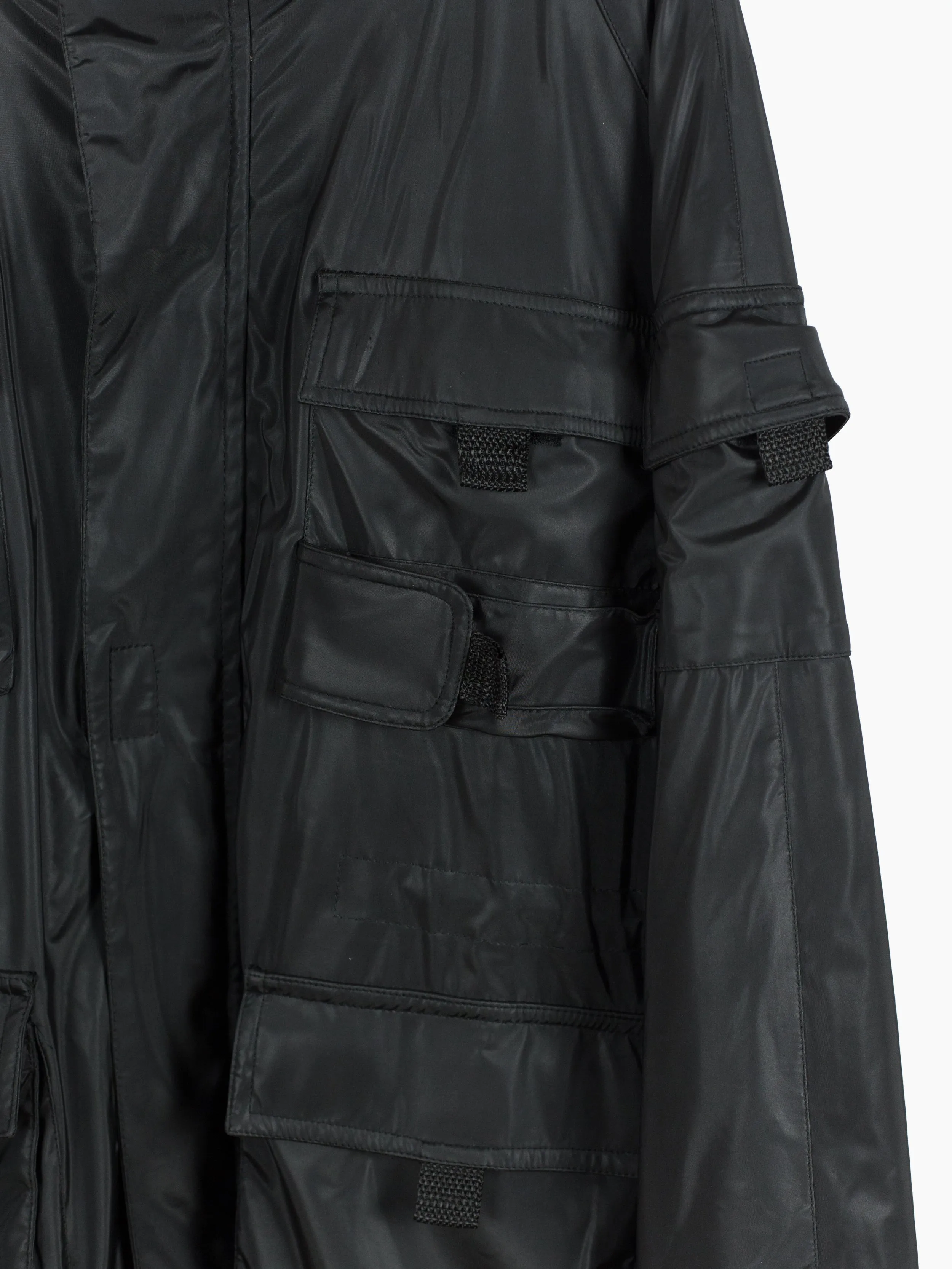 Petroleum 90s PVC Multi-Pocket Cargo Parka