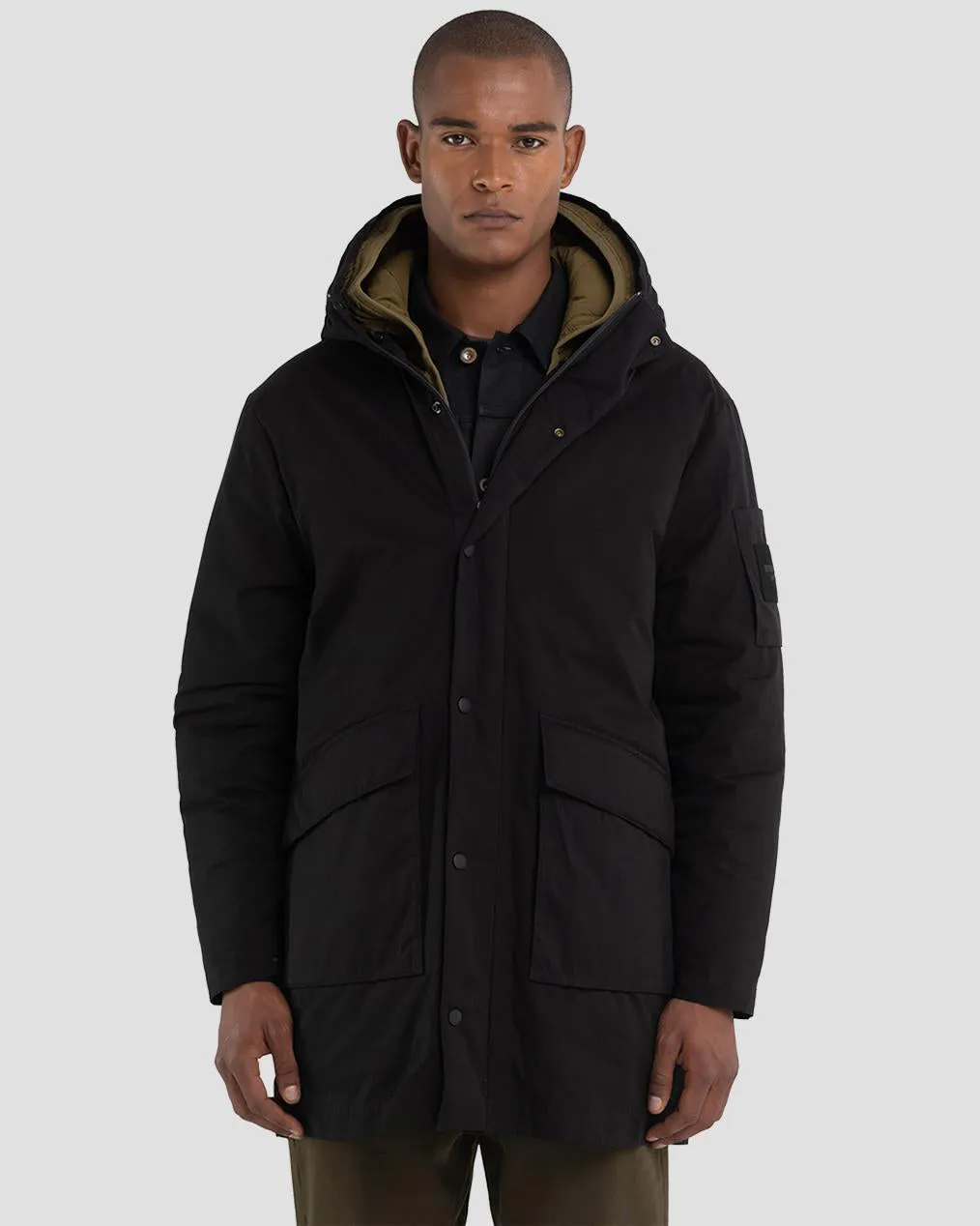 Replay Sartoriale Hooded Parka - Black