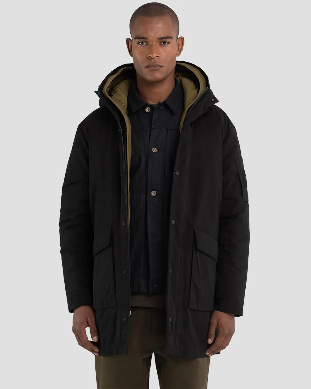 Replay Sartoriale Hooded Parka - Black