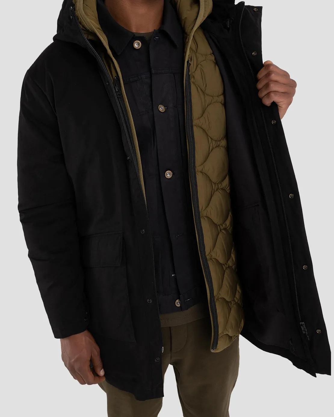 Replay Sartoriale Hooded Parka - Black