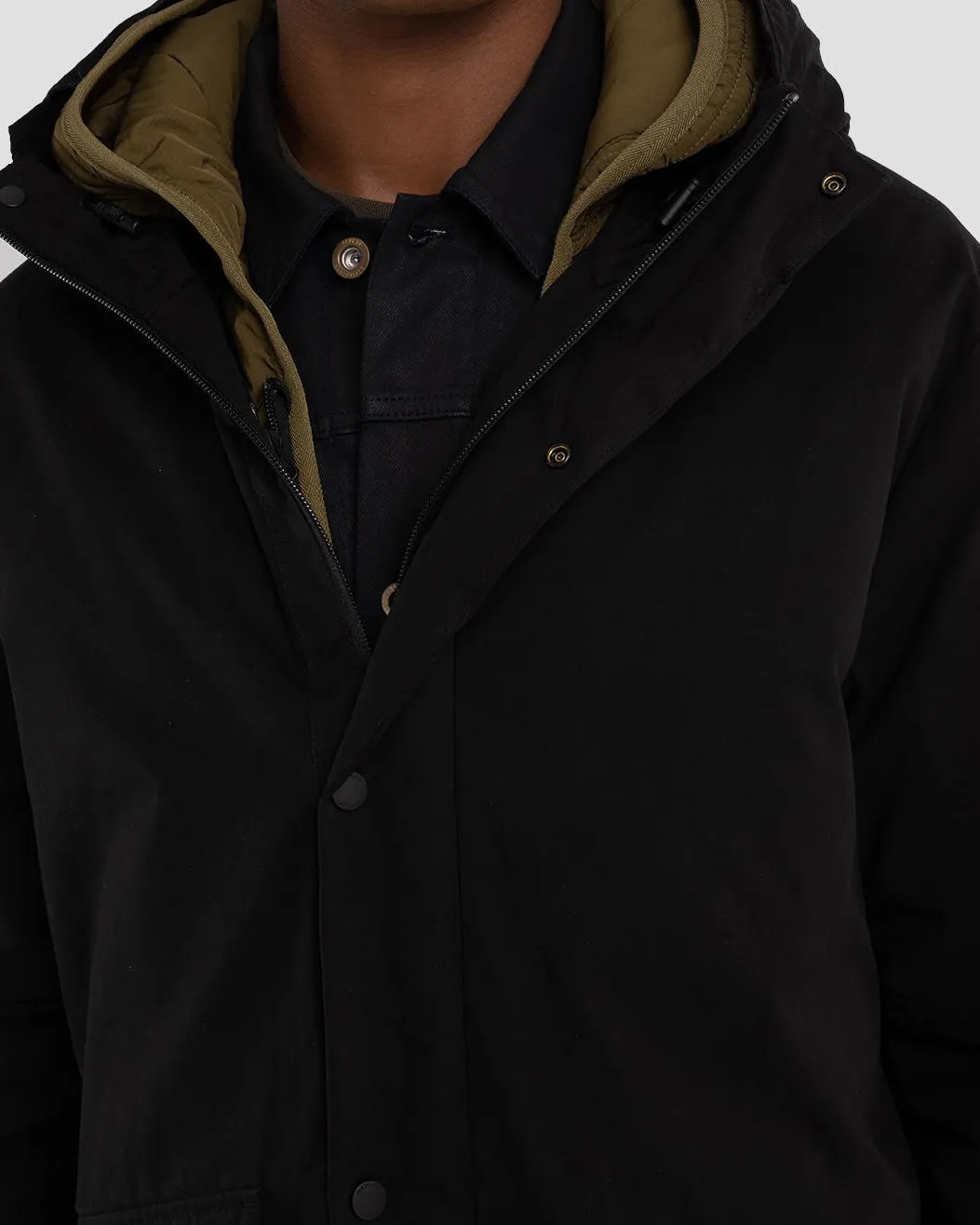 Replay Sartoriale Hooded Parka - Black